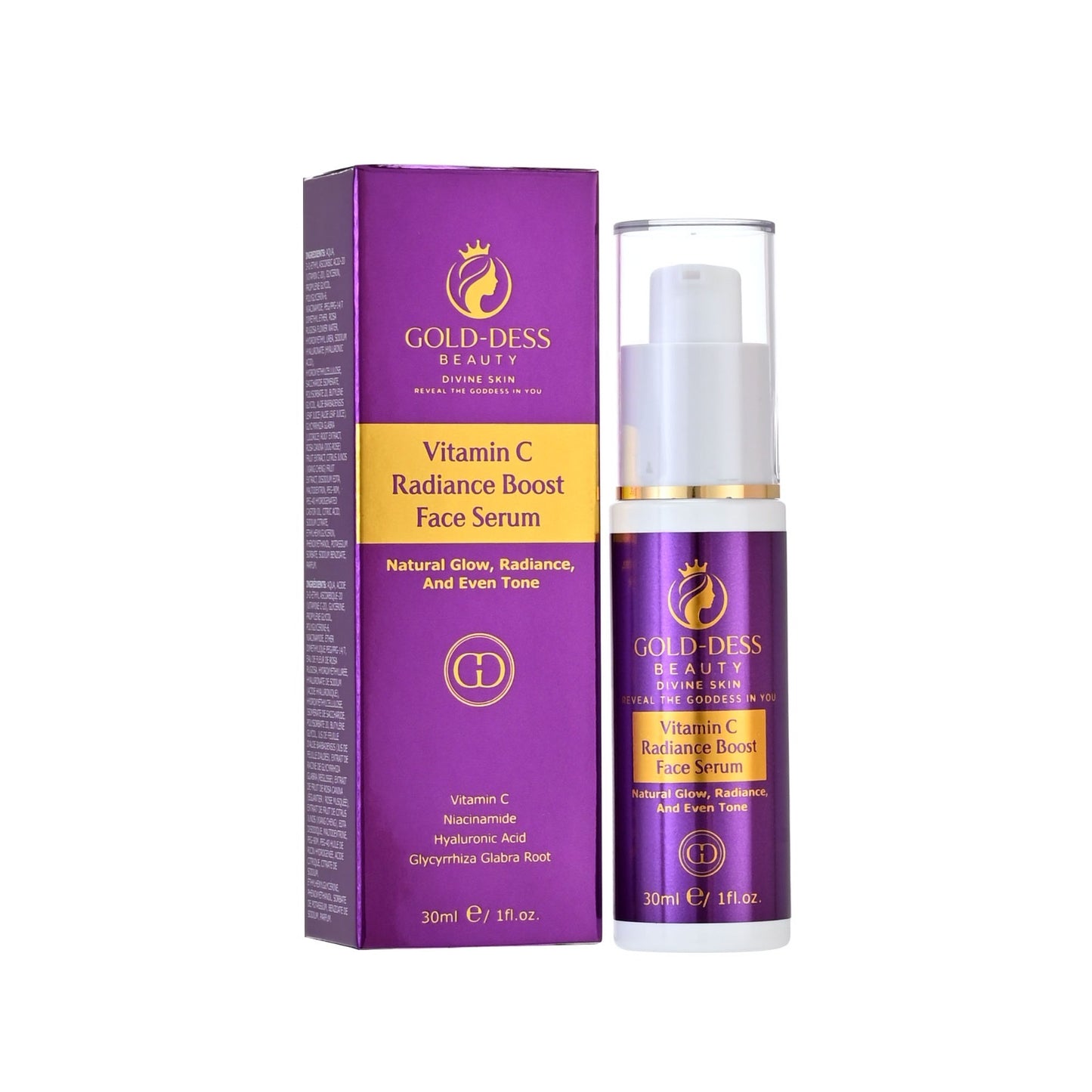 DIVINE GLOW COLLECTION Vitamin C - 5 Essential Products + Gold-Dess Signature Bag