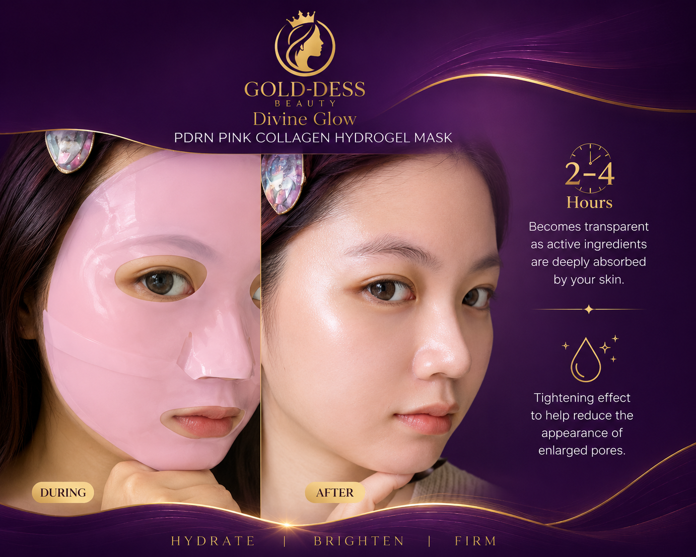 Divine Glow PDRN Pink Collagen Hydrogel Mask