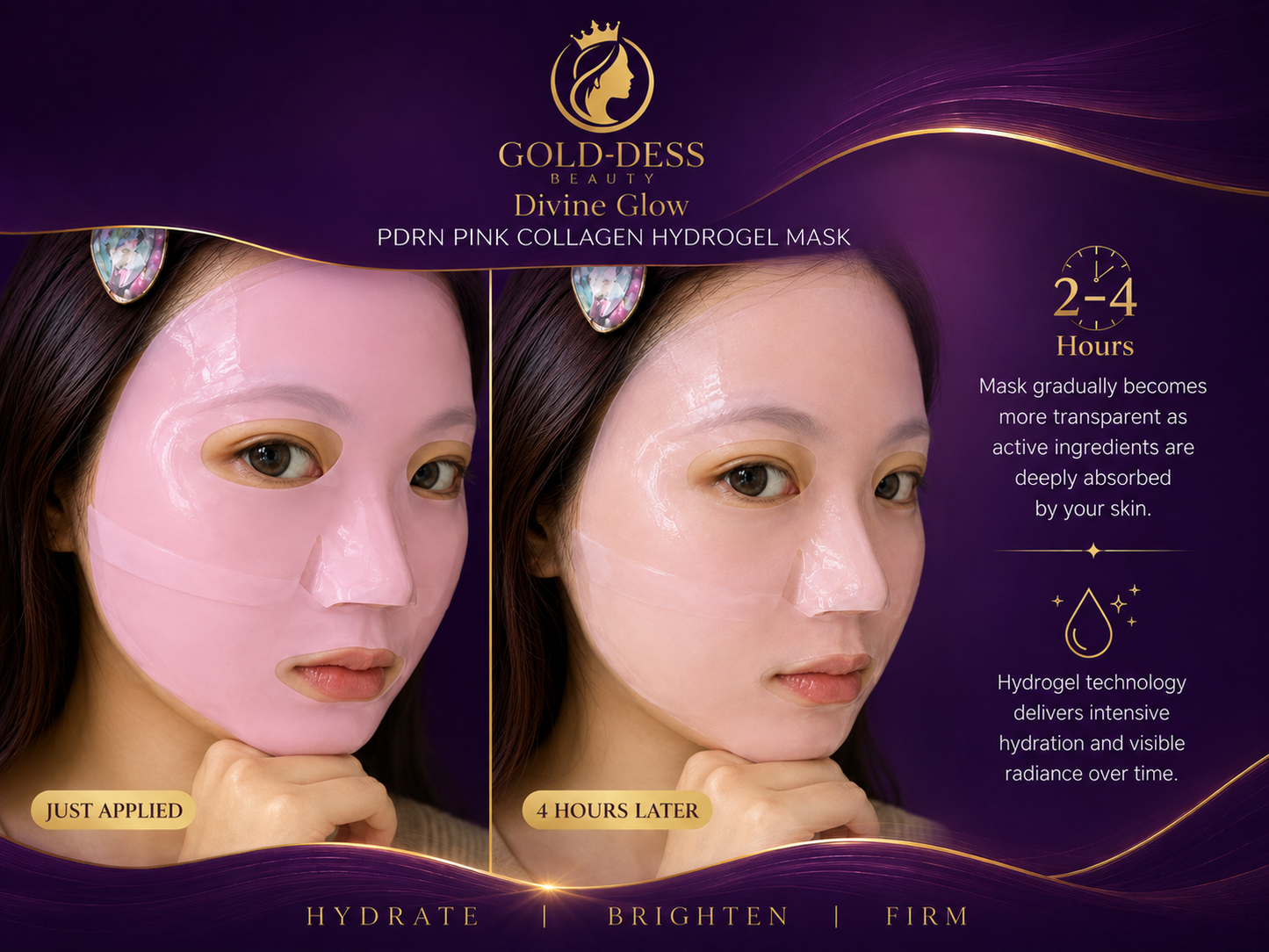 Divine Glow PDRN Pink Collagen Hydrogel Mask