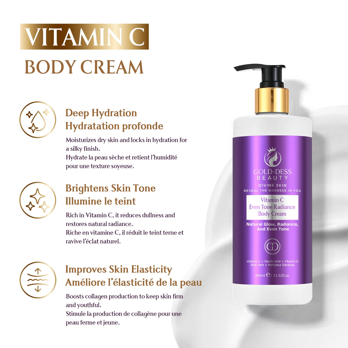 DIVINE GLOW COLLECTION Vitamin C - 5 Essential Products + Gold-Dess Signature Bag