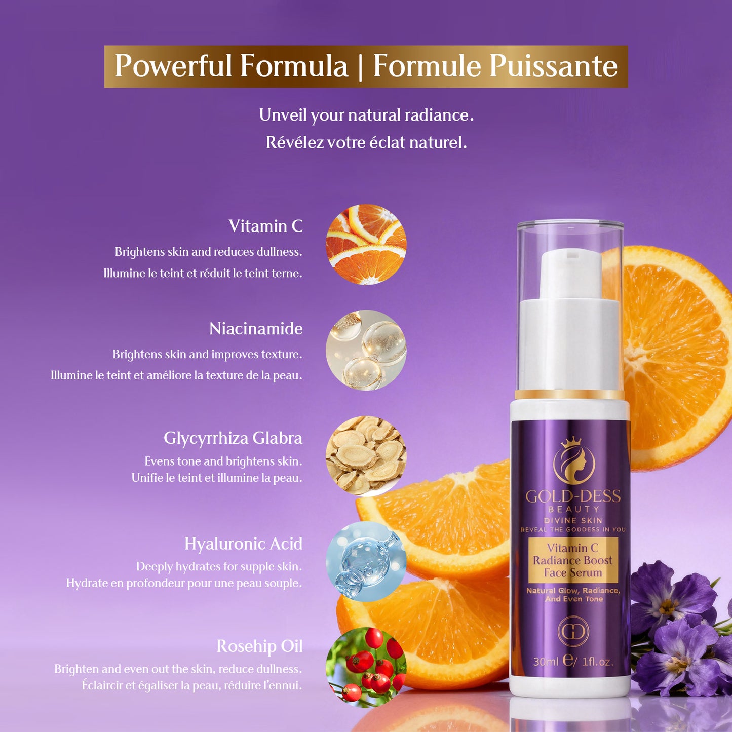 DIVINE GLOW COLLECTION Vitamin C - 5 Essential Products + Gold-Dess Signature Bag