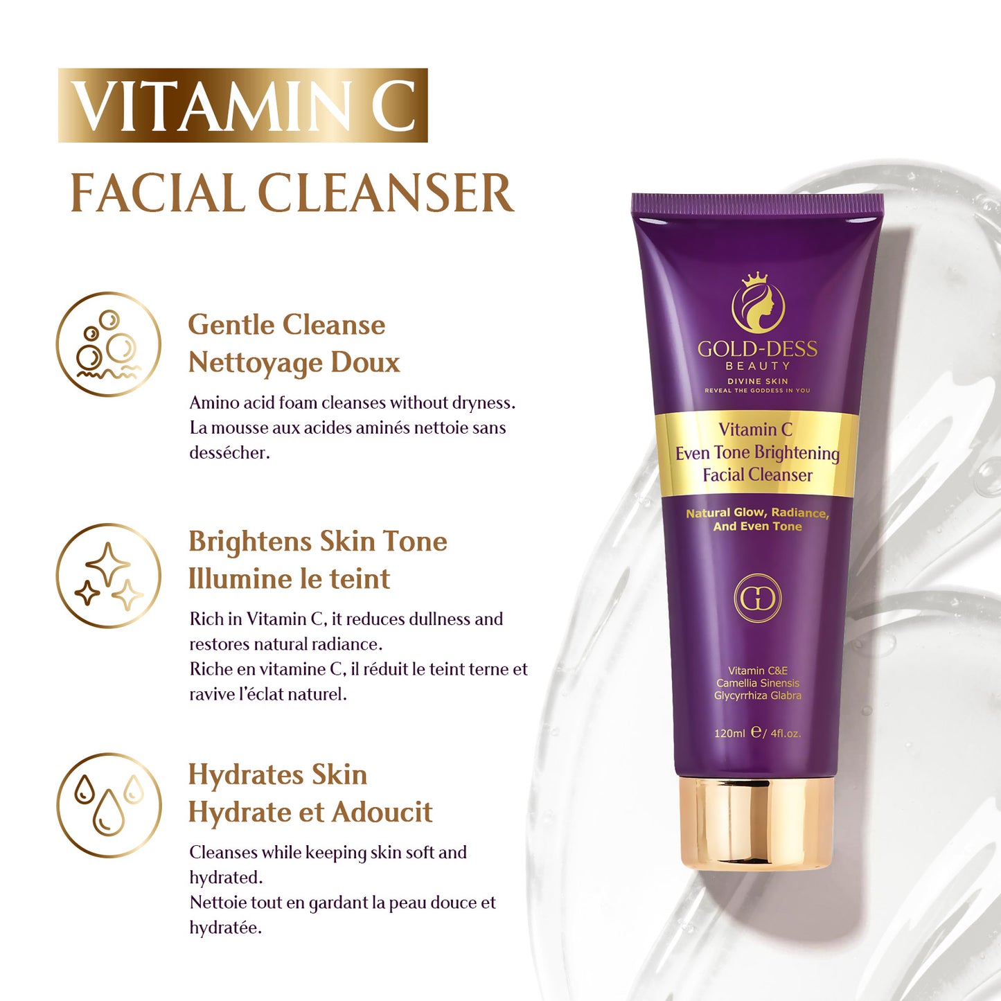 Vitamin C Even Tone Brightening Facial Cleanser – 120 ML