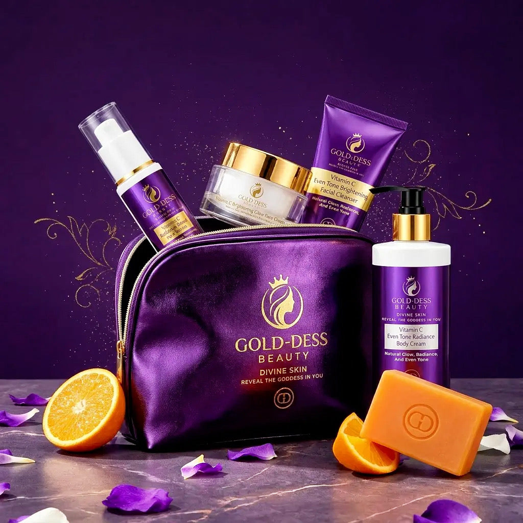DIVINE GLOW COLLECTION Vitamin C - 5 Essential Products + Gold-Dess Signature Bag