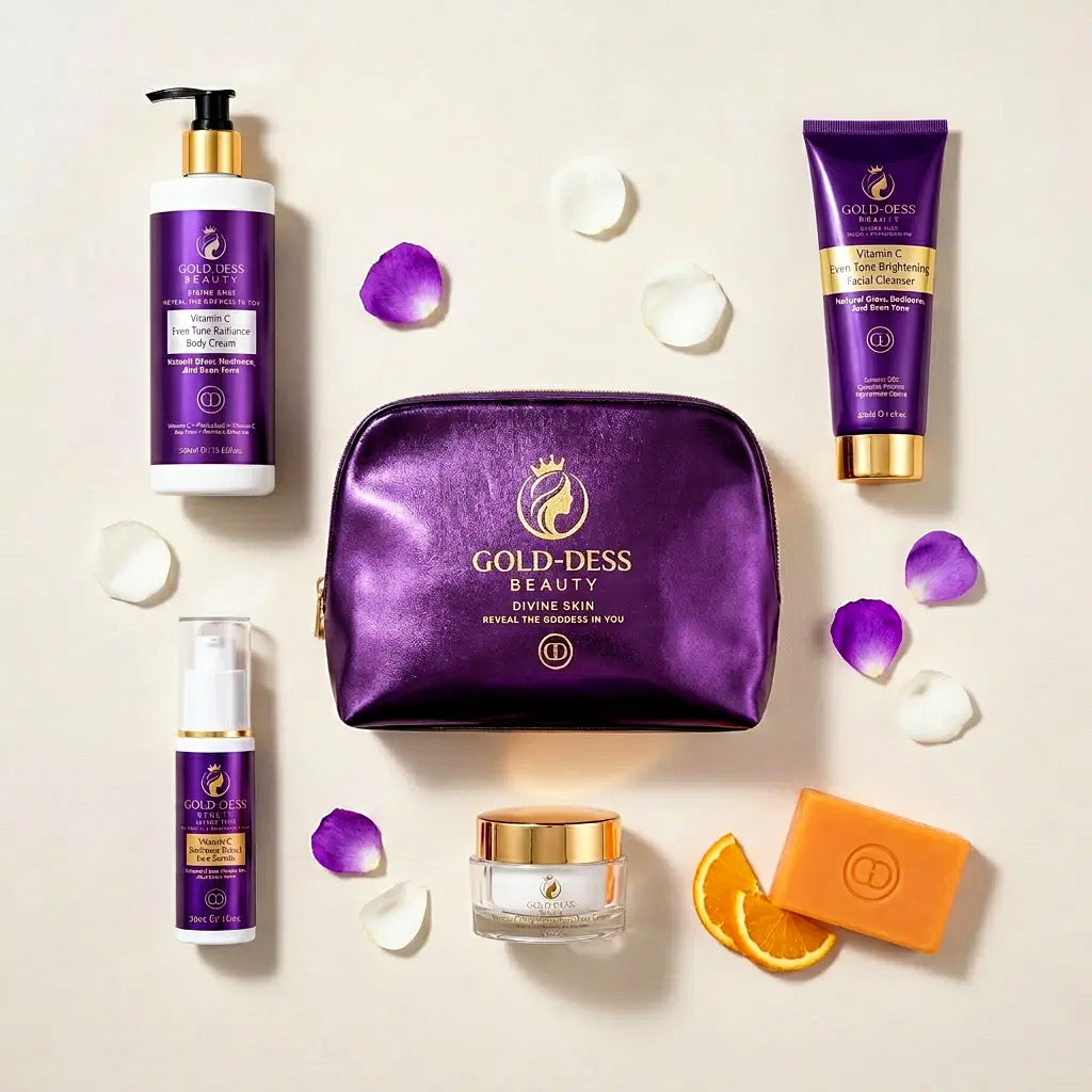 DIVINE GLOW COLLECTION Vitamin C - 5 Essential Products + Gold-Dess Signature Bag