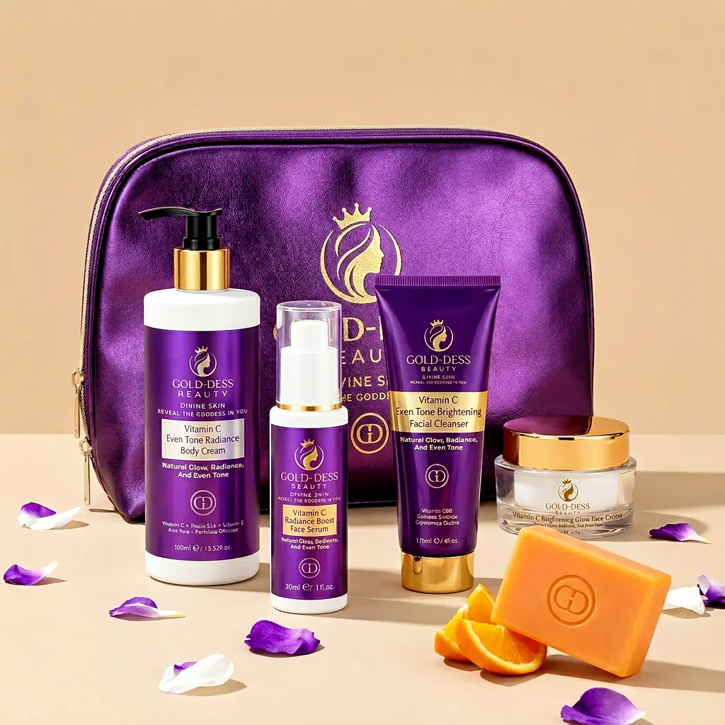 DIVINE GLOW COLLECTION Vitamin C - 5 Essential Products + Gold-Dess Signature Bag